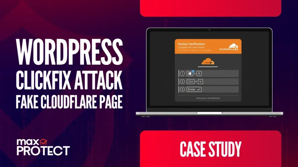 ● Fake Cloudflare verification page used in a ClickFix WordPress attack